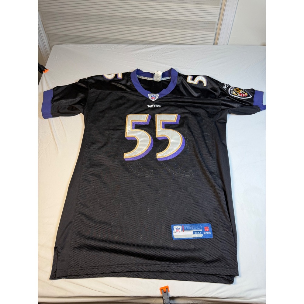 Reebok Baltimore Ravens Terrell Suggs 55 Onfield Jersey Black Mens 50 Large